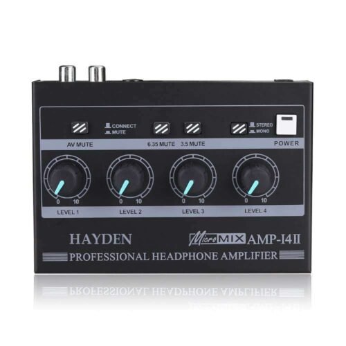 HAYDEN I4II Headphone Amplifier 4 Channels Metal Stereo Audio Amplifier with Power Adapter