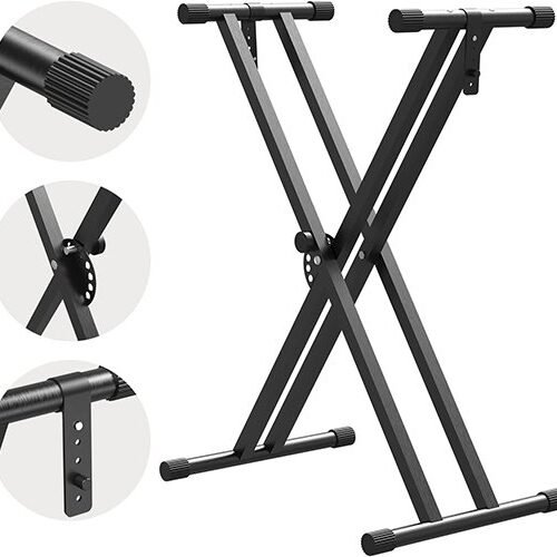 Adjustable X-Style Piano Stand with Double Bracing, Locking Straps, and Quick Release Mechanism (DX4)