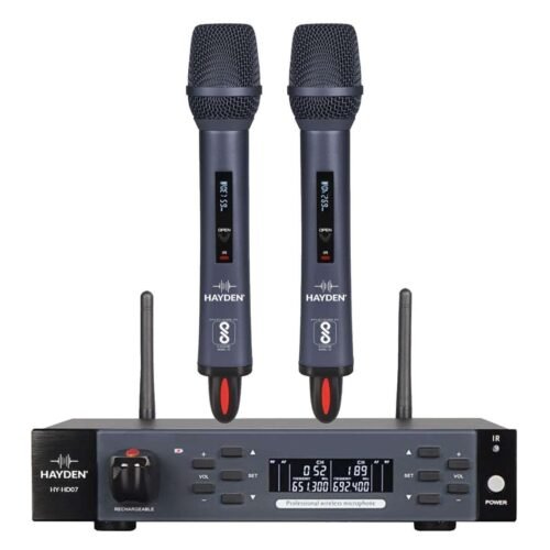 ‎HY-HD07 Professional Dual-Channel UHF Wireless Microphone System Rechargeable