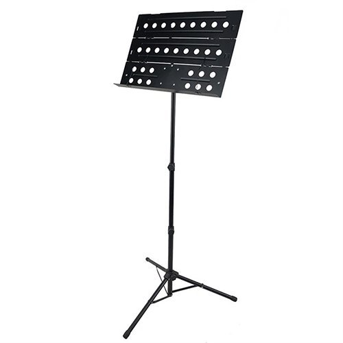 Professional Perforated Metal Sheet Music Stand with Carry Bag. Sturdy, Foldable, Portable.