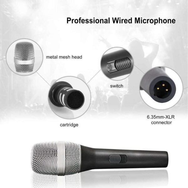 BK-105 Dynamic Vocal Metal Microphone Compatible with Karaoke Machine/Speaker/Amp/Singing Speech (5mtr XLR Cable) - Image 5