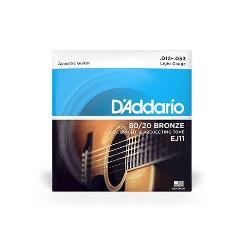 D’Addario EJ11 / 12-53 Regular Light Acoustic Guitar Strings (80/20 Bronze)