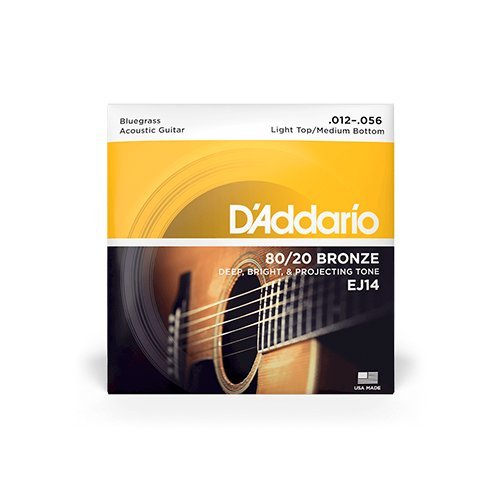 D’Addario EJ14 / 12-56 Light Top/Medium Bottom Acoustic Guitar Strings (80/20 Bronze)