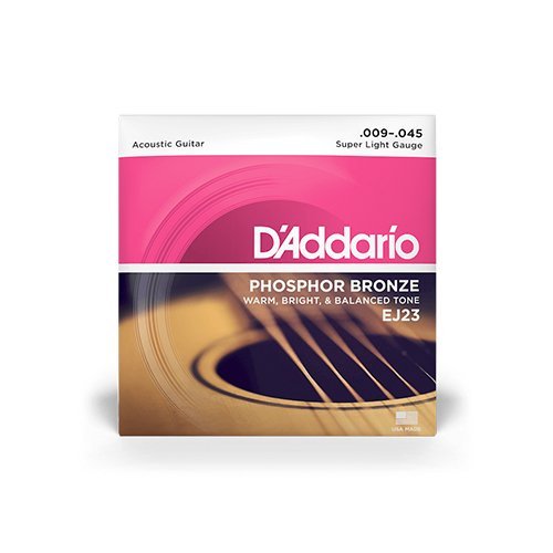 D’Addario EJ23 / 9-45 Super Light Acoustic Guitar Strings (Phosphor Bronze)