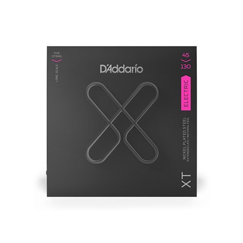 D’Addario XTB45130 / 45-130 Regular Light Long Scale Coated 5-String Bass Strings (Nickel plated Steel)